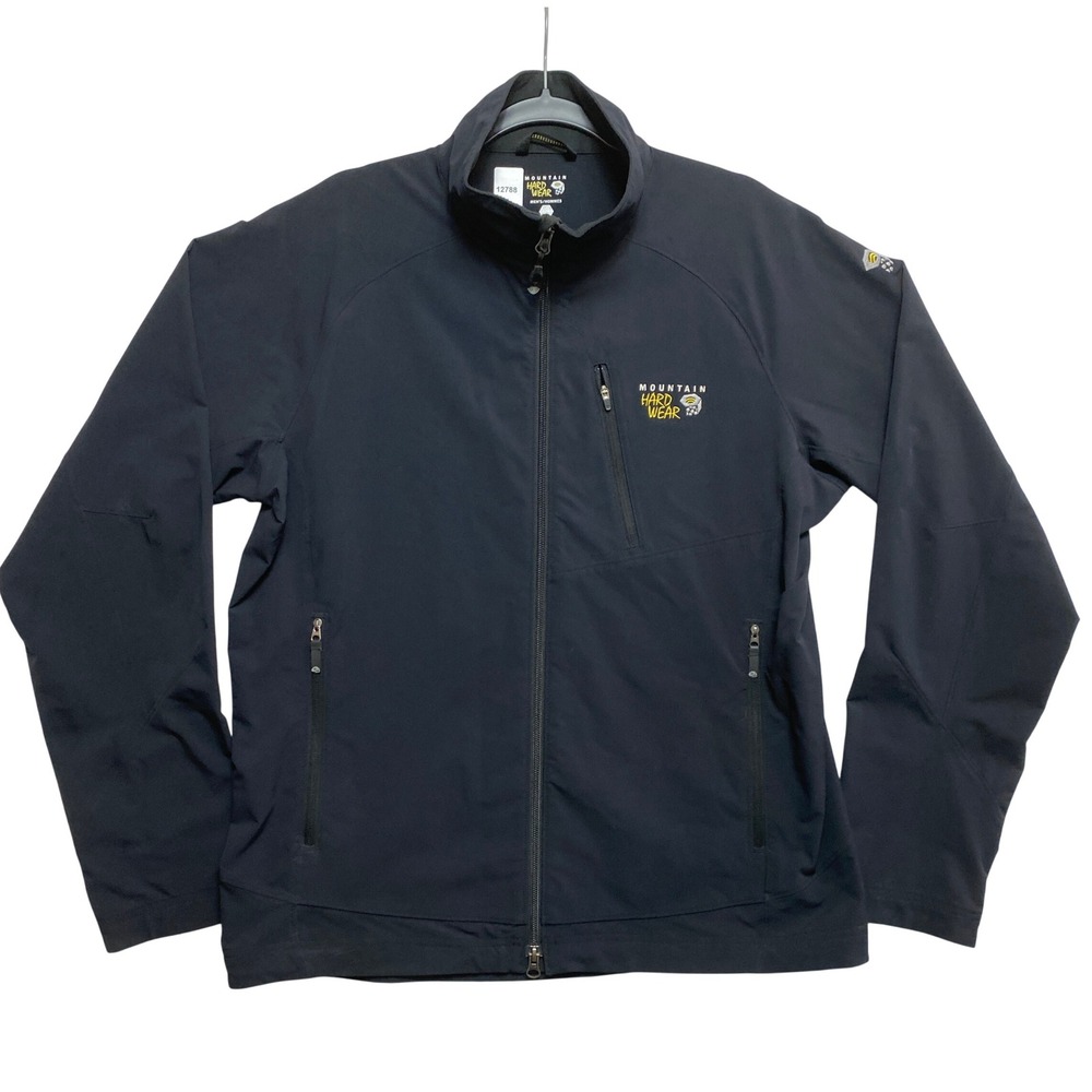 Mountain Hardwear Jacket Mens Large Black OM3892 Softshell Full Zip Pocket